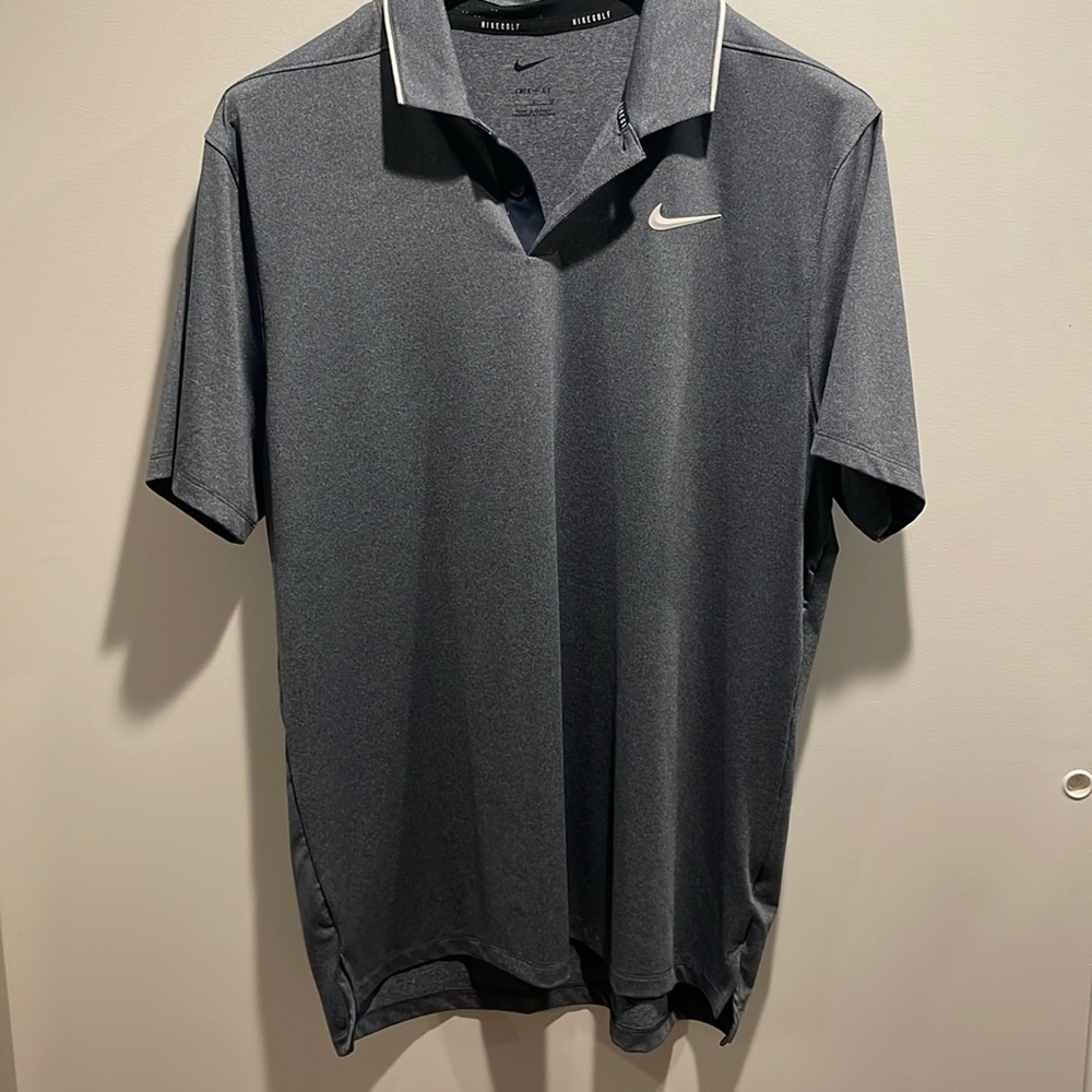 Nike golf polo. Dri-fit. Size Large. Gray. Lightly worn.